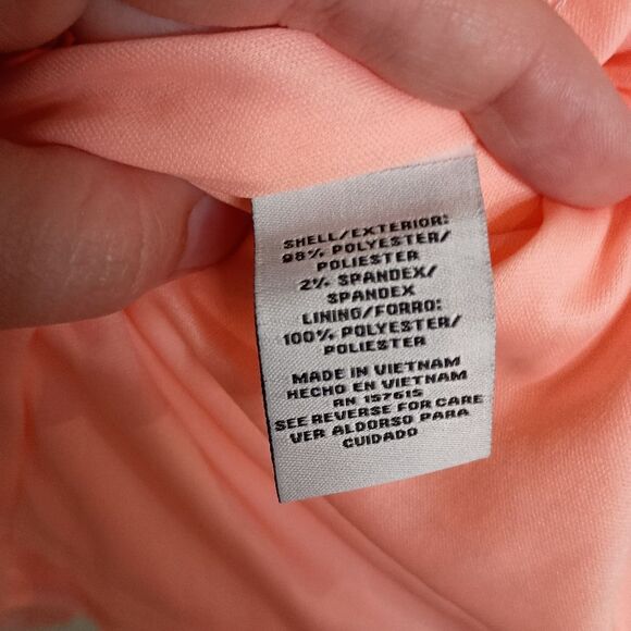 NWT Be By Chetta B Trapeze Swing Dress Peach Pink Coquette Size XL - Picture 3 of 5